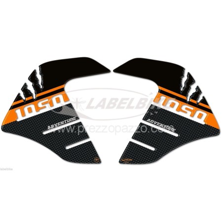 2 adesivi 3D PROTEZIONI LATERALI SERBATOIO compatibile per MOTO KTM 1050 ADVENTURE